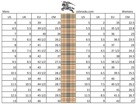 burberry cap size guide|burberry shoe size chart.